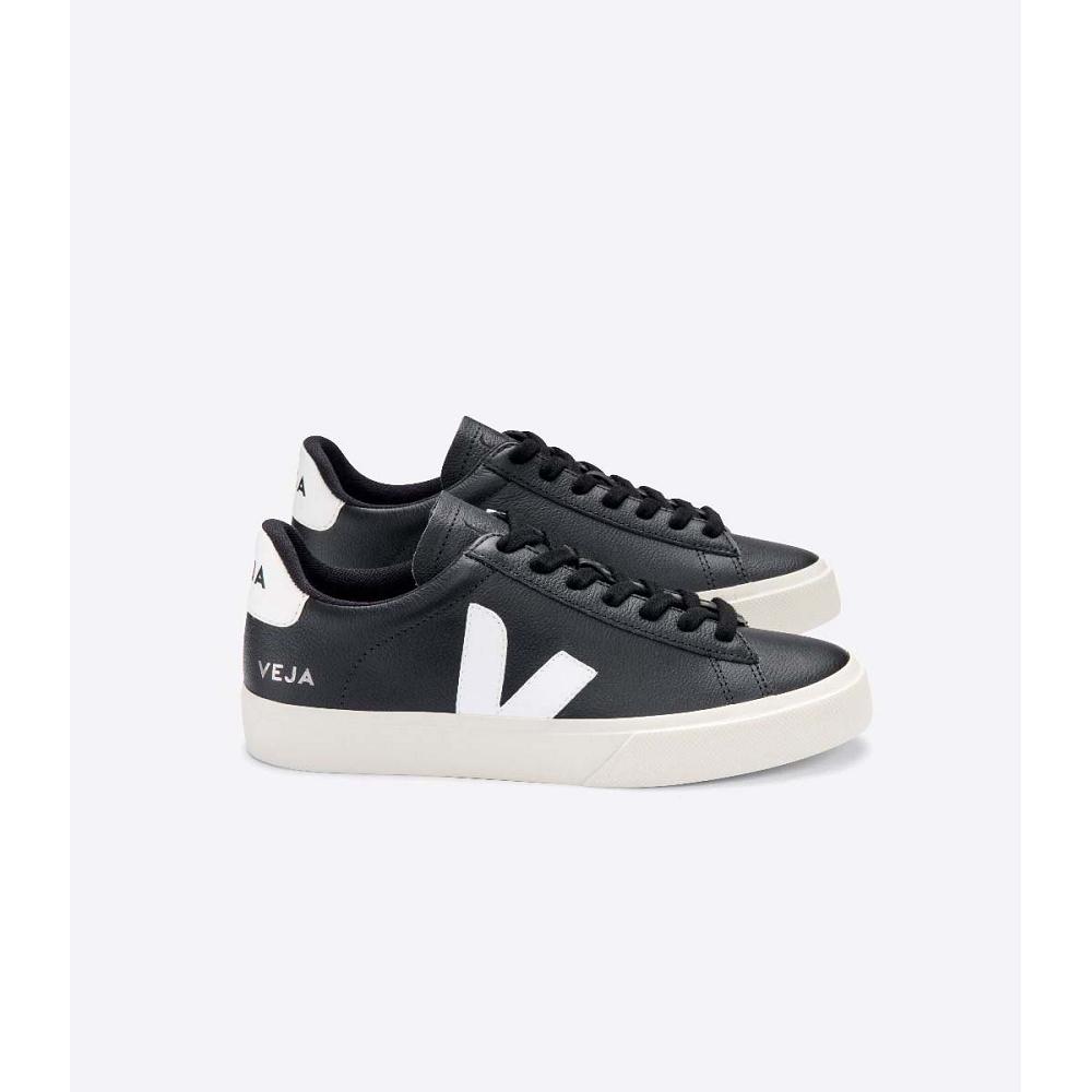 Veja CAMPO CHROMEFREE Women\'s Low Tops Sneakers Black/White | NZ 595HAP